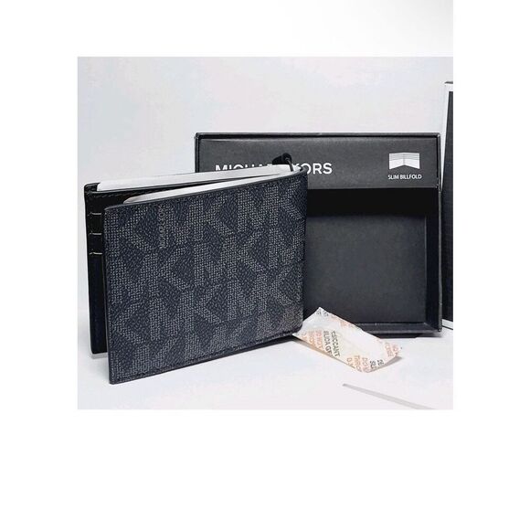 Michael Kors MK Jet Set Mens Slim Logo Wallet Black NIB - Picture 5 of 8